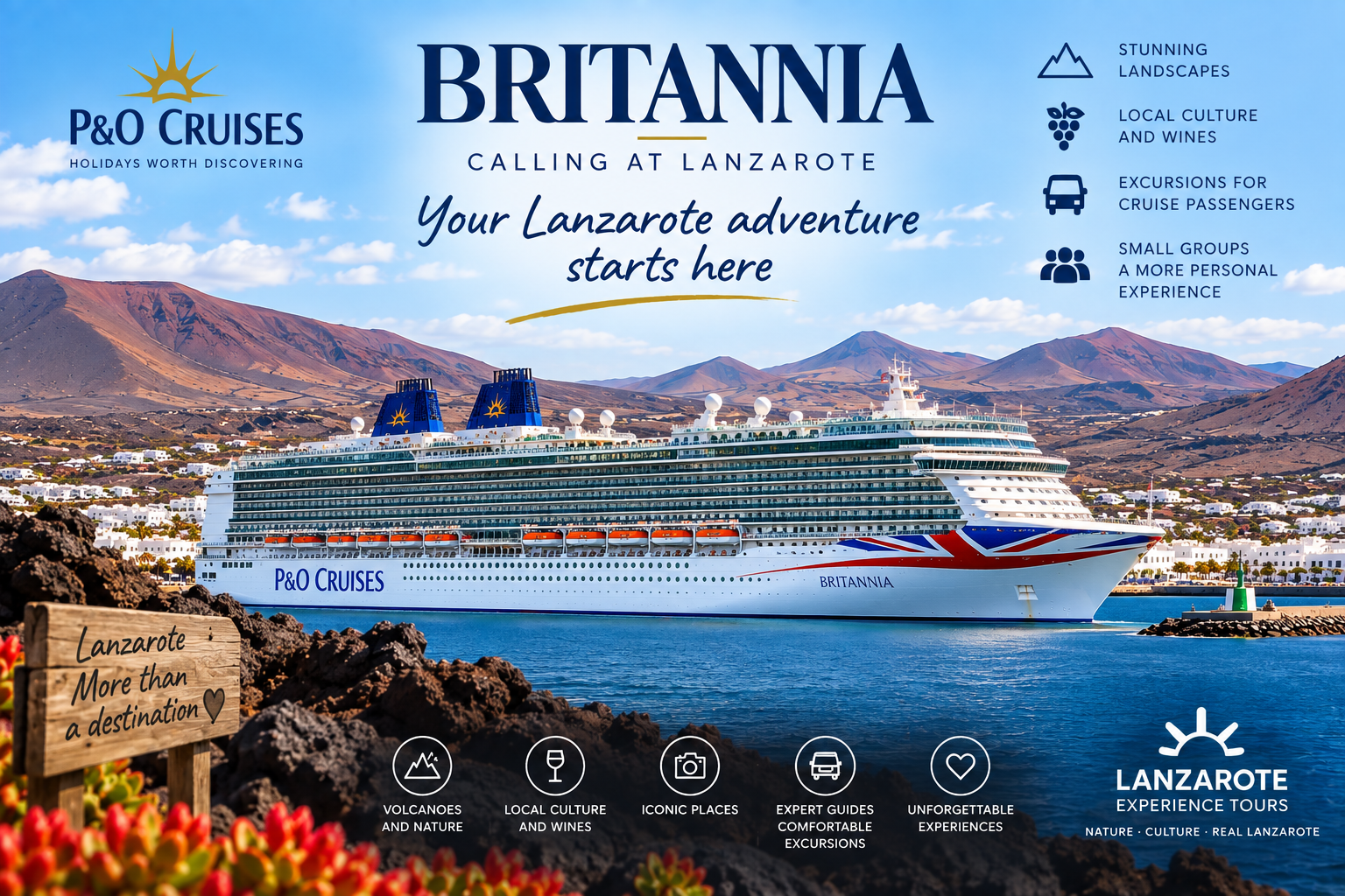 Britannia PO lanzarote port call lanzarote experience tours