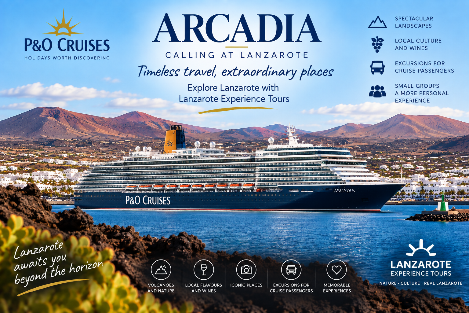 Arcadia PO lanzarote port call lanzarote experience tours