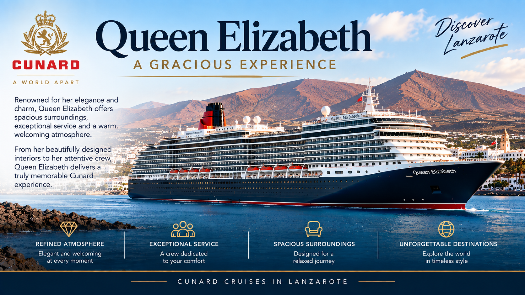 Queen elizabeth lanzarote port cal 2026 2027