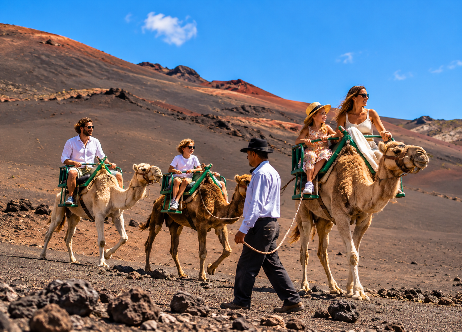 imagen familia paseo camello blog timanfaya lanzarote experience tours