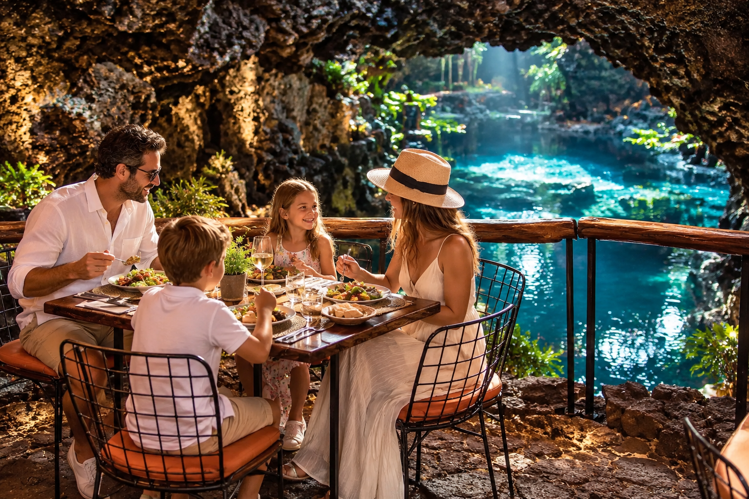 imagen familia almuerzo blog jameos del agua lanzarote experience tours