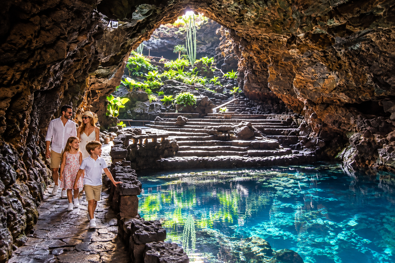 imagen familia lago blog jameos de agua lanzarote experience tours